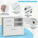 3 Drawer Lateral File Cabinet on Wheels with Storage Shelves by LJGDeals