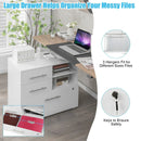 3 Drawer Lateral File Cabinet on Wheels with Storage Shelves by LJGDeals