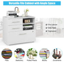 3 Drawer Lateral File Cabinet on Wheels with Storage Shelves by LJGDeals