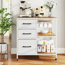 3 Drawer Mobile File Cabinet with Charging Station Rolling Printer Stand with Open Storage Shelves by LJGDeals