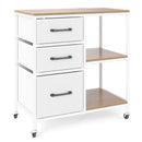 3 Drawer Mobile File Cabinet with Charging Station Rolling Printer Stand with Open Storage Shelves by LJGDeals