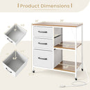 3 Drawer Mobile File Cabinet with Charging Station Rolling Printer Stand with Open Storage Shelves by LJGDeals