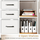 3 Drawer Mobile File Cabinet with Charging Station Rolling Printer Stand with Open Storage Shelves by LJGDeals