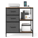 3 Drawer Mobile File Cabinet with Charging Station Rolling Printer Stand with Open Storage Shelves by LJGDeals