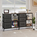 3 Drawer Mobile File Cabinet with Charging Station Rolling Printer Stand with Open Storage Shelves by LJGDeals