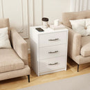 3 Drawer Nightstand with Storage for Living Room-White by LJGDeals