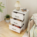 3 Drawer Nightstand with Storage for Living Room-White by LJGDeals