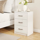3 Drawer Nightstand with Storage for Living Room-White by LJGDeals