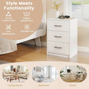 3 Drawer Nightstand with Storage for Living Room-White by LJGDeals