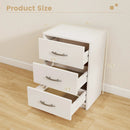 3 Drawer Nightstand with Storage for Living Room-White by LJGDeals
