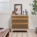 3-Drawer Rattan Dresser Chest with Anti-toppling Device-Brown by LJGDeals