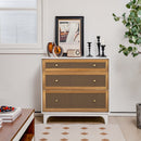 3-Drawer Rattan Dresser Chest with Anti-toppling Device-Brown