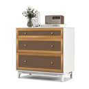 3-Drawer Rattan Dresser Chest with Anti-toppling Device-Brown by LJGDeals