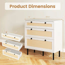 3-Drawer Rattan Nightstand Boho Chest of Drawers for Bedroom by LJGDeals