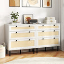 3-Drawer Rattan Nightstand Boho Chest of Drawers for Bedroom by LJGDeals