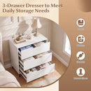 3-Drawer Wooden Dresser with Metal Legs - Rustic Farmhouse by LJGDeals