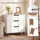 3-Drawer Wooden Dresser with Metal Legs - Rustic Farmhouse by DirectDeals