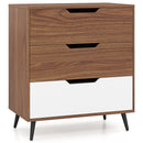 3-Drawer Wooden Dresser with Metal Legs - Rustic Farmhouse by DirectDeals