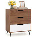 3-Drawer Wooden Dresser with Metal Legs - Rustic Farmhouse by LJGDeals