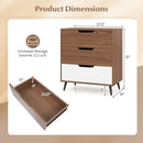 3-Drawer Wooden Dresser with Metal Legs - Rustic Farmhouse by LJGDeals