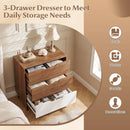 3-Drawer Wooden Dresser with Metal Legs - Rustic Farmhouse by DirectDeals
