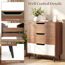 3-Drawer Wooden Dresser with Metal Legs - Rustic Farmhouse by LJGDeals