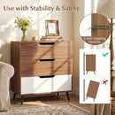 3-Drawer Wooden Dresser with Metal Legs - Rustic Farmhouse by LJGDeals