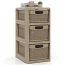 3-Drawer Storage Organizer with Wicker Patterns by LJGDeals
