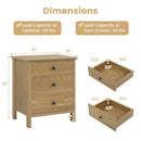 3-Drawer Wooden Nightstand with Metal Slides by LJGDeals
