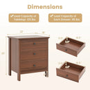 3-Drawer Wooden Nightstand Modern Bedside Table by LJGDeals