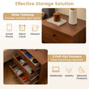 3-Drawer Wooden Nightstand Modern Bedside Table-Walnut