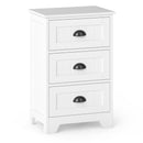 Farmhouse Nightstand with 3 Storage Drawers and Handles