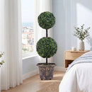 Artificial Boxwood Topiary Tree 3 FT Double Ball Shrubs by DirectDeals