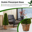 3 Feet Artificial Boxwood Topiary Tree with Cement Flowerpot-Green by LJGDeals