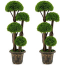 3 FT Artificial Cypress Topiary Tree Set of 2 Realistic Greenery Plant with Spiral Vines by LJGDeals