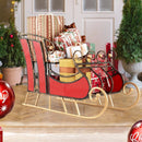 3 FT Christmas Metal Sleigh Decoration Santa Sleigh with 2-Tier Storage Shelf by LJGDeals