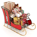 3 FT Christmas Metal Sleigh Decoration Santa Sleigh with 2-Tier Storage Shelf by LJGDeals