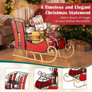 3 FT Christmas Metal Sleigh Decoration Santa Sleigh with 2-Tier Storage Shelf by LJGDeals