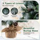 3 FT Pre-Lit Artificial Mini Christmas Tree with 98 Flocked PVC and Pine Needles by LJGDeals