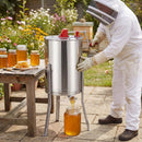 3 Frame Manual Honey Extractor with Bottom Gravity Flow Gate and Clear Lid for Home Apiary by LJGDeals