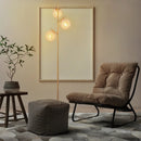 3-Globe Floor Lamp with Foot Switch and 3 E26 Bulb Bases-Golden by LJGDeals