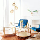 3-Globe Floor Lamp with Foot Switch and 3 E26 Bulb Bases-Golden by LJGDeals