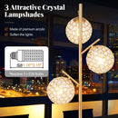 3-Globe Floor Lamp with Foot Switch and 3 E26 Bulb Bases-Golden by LJGDeals