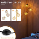 3-Globe Floor Lamp with Foot Switch and 3 E26 Bulb Bases-Golden by LJGDeals