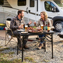 3-Height Folding Camping Table with Large Storage Net & Handle by DirectDeals