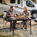 3-Height Folding Camping Table with Large Storage Net & Handle by LJGDeals
