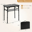 3-Height Folding Camping Table with Large Storage Net & Handle by LJGDeals