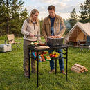 3-Height Folding Picnic Table with Large Storage Net and Handle by LJGDeals