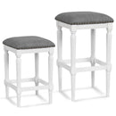 3 Heights Square Saddle Stool Set of 2 with Footrests and Padded Seats-Gray by LJGDeals