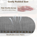 3 Heights Square Saddle Stool Set of 2 with Footrests and Padded Seats-Gray by LJGDeals